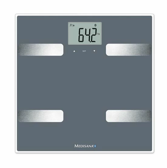 Medisana BS A42 Lichaamsanalyse Weegschaal Met Bluetooth (grijs) 4 Medisana BS A42 Lichaamsanalyse Weegschaal Met Bluetooth (grijs) - Afbeelding 2