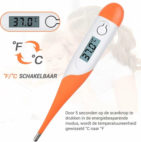 Premium Commerce Thermometer Lichaam - Koortsthermometer Voor Volwassenen - Oranje - Incl. Opbergcase En Handleiding! 7 Premium Commerce Thermometer Lichaam - Koortsthermometer Voor Volwassenen - Oranje - Incl. Opbergcase En Handleiding! - Afbeelding 5