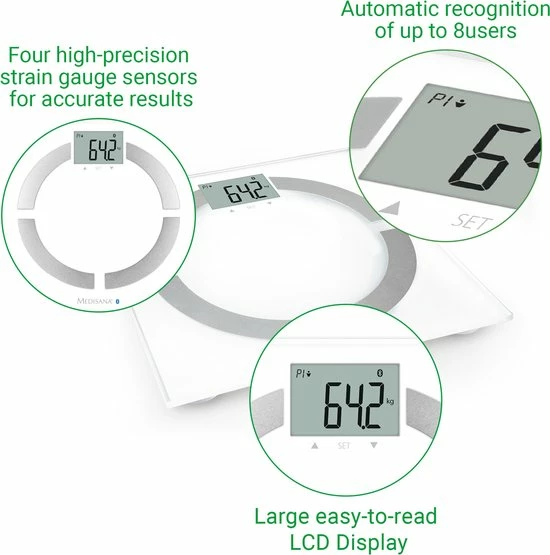 Medisana BS444 Connect - Lichaamsanalyseweegschaal - Wit 9 Medisana BS444 Connect - Lichaamsanalyseweegschaal - Wit - Afbeelding 7