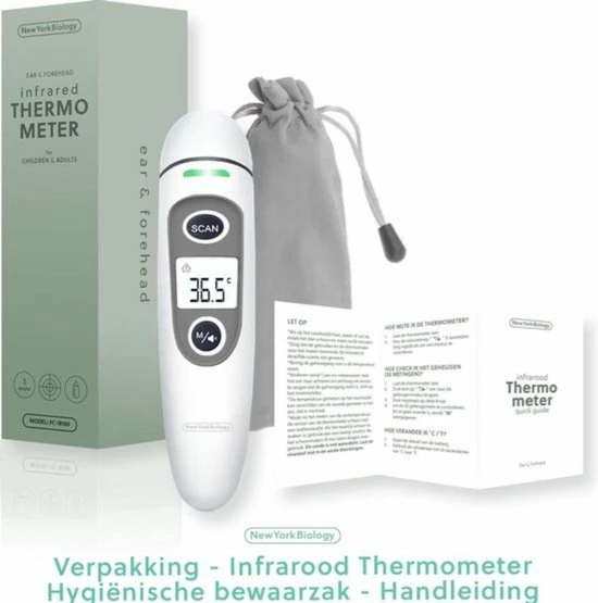 New York Biology - Infrarood Oor En Voorhoofdthermometer Lichaam Voor Baby- Kinderen & Volwassenen-digitale Koortsthermometer-incl. Batterijen +NL Handleiding 9 New York Biology - Infrarood Oor En Voorhoofdthermometer Lichaam Voor Baby- Kinderen & Volwassenen-digitale Koortsthermometer-incl. Batterijen +NL Handleiding - Afbeelding 7