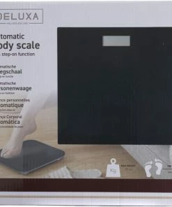D?luxa Deluxa Weegschaal - Personenweegschaal - Inclusief Batterijen - Zwart - Met Temperatuurmeter -Yunmai Shop 550x557 2