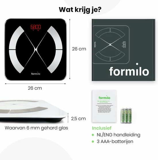 Formilo Personenweegschaal Met Lichaamsanalyse ? Vetpercentage Meter ? App 11 Formilo Personenweegschaal Met Lichaamsanalyse ? Vetpercentage Meter ? App - Afbeelding 9