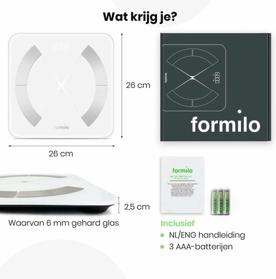 Formilo - Personenweegschaal Met Lichaamsanalyse - Met App - Digitaal - Wit 11 Formilo - Personenweegschaal Met Lichaamsanalyse - Met App - Digitaal - Wit - Afbeelding 9