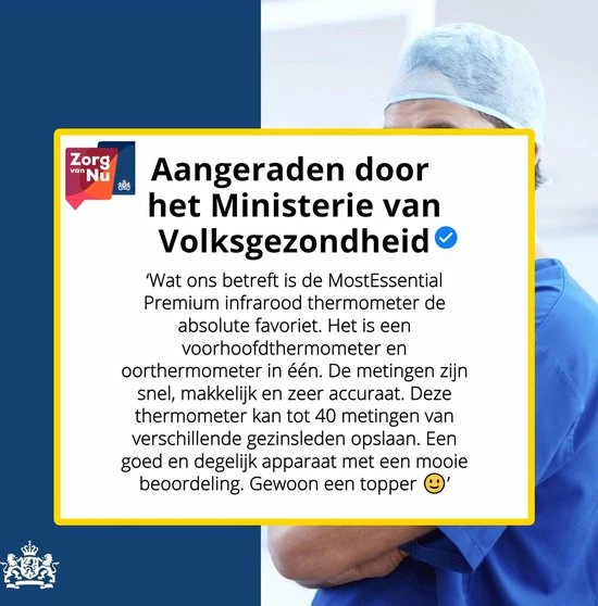 MostEssential Premium Koortsthermometer - Infrarood Thermometer - Thermometer Voorhoofd - Oorthermometer - Contactloos - Koortsthermometer Voor Volwassenen, Kinderen En Baby's - 20D 5 MostEssential Premium Koortsthermometer - Infrarood Thermometer - Thermometer Voorhoofd - Oorthermometer - Contactloos - Koortsthermometer Voor Volwassenen, Kinderen En Baby's - 20D - Afbeelding 3