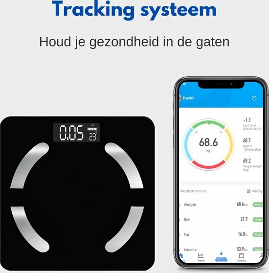 HealthyTech Weegschaal Personenweegschaal - Digitale Weegschaal Met Lichaamsanalyse - 12 Analyses 10 HealthyTech Weegschaal Personenweegschaal - Digitale Weegschaal Met Lichaamsanalyse - 12 Analyses - Afbeelding 8