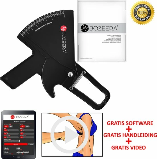 BOZEERA Huidplooimeter PRO - Vetmeter PRO - Vetpercentagemeter PRO - Inclusief Software Video Uitleg En Nederlandse Handleiding 9 BOZEERA Huidplooimeter PRO - Vetmeter PRO - Vetpercentagemeter PRO - Inclusief Software Video Uitleg En Nederlandse Handleiding - Afbeelding 7