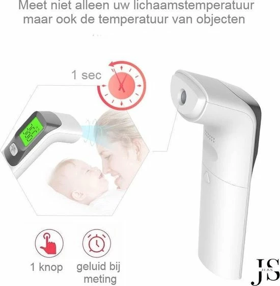 JEAS® - Thermometer Voorhoofd - Koortsthermometer- Infrarood Thermometer - Incl. Batterijen 10 JEAS® - Thermometer Voorhoofd - Koortsthermometer- Infrarood Thermometer - Incl. Batterijen - Afbeelding 8