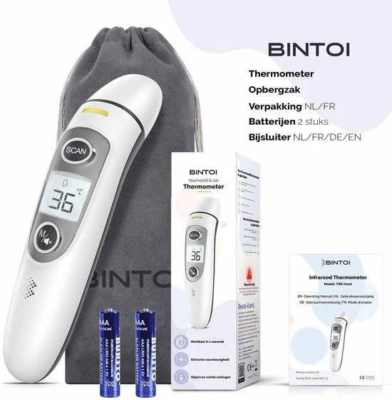 Bintoi? X200 - Thermometer Voorhoofd - Oorthermometer - Koortsthermometer 6 Bintoi? X200 - Thermometer Voorhoofd - Oorthermometer - Koortsthermometer - Afbeelding 4