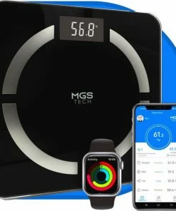 MGS Tech Slimme Personenweegschaal Met Volledig Lichaamsanalyse En Vetpercentage - Digitale Bluetooth Weegschaal Met App - Beste Koop