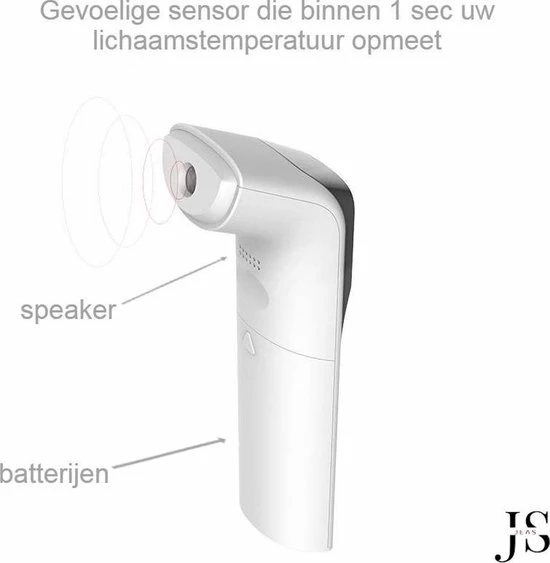 JEAS® - Thermometer Voorhoofd - Koortsthermometer- Infrarood Thermometer - Incl. Batterijen 5 JEAS® - Thermometer Voorhoofd - Koortsthermometer- Infrarood Thermometer - Incl. Batterijen - Afbeelding 3