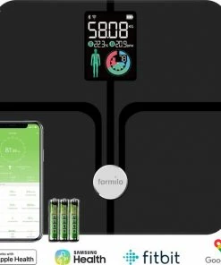 Formilo Premium Slimme Weegschaal Met 15x Lichaamsanalyse - ITO Weegschaal Met Hartslagmeter - Digitaal - Grijs