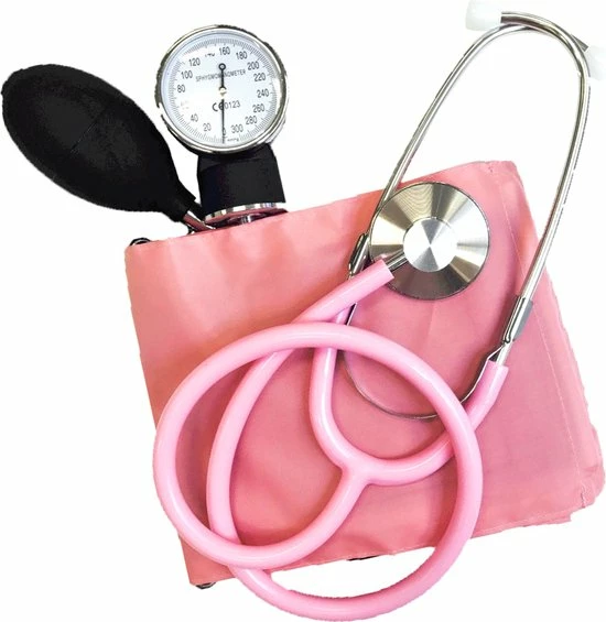 Merkloos Handmatige Bloeddrukmeter Met Stethoscoop Voor Verpleegkundige - Roze - Pink Nurse 3 Merkloos Handmatige Bloeddrukmeter Met Stethoscoop Voor Verpleegkundige - Roze - Pink Nurse