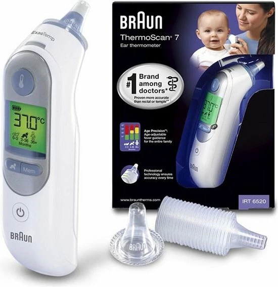 BRAUN Thermoscan IRT6520 Thermometer Wit Incl. Bewaarhoes 3 BRAUN Thermoscan IRT6520 Thermometer Wit Incl. Bewaarhoes