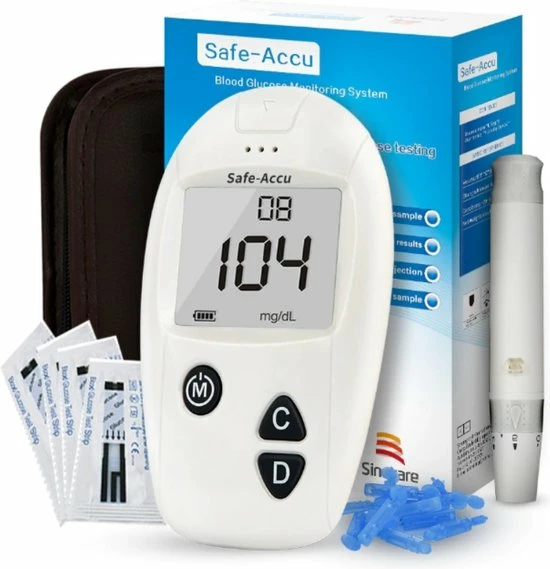 Merkloos Glucosemeter - Bloedsuikermeter - Glucose Meter - Bloedsuikerspiegelmeter - Diabetes Meter - Glucose Monitor - Teststrips - Startpakket 3 Merkloos Glucosemeter - Bloedsuikermeter - Glucose Meter - Bloedsuikerspiegelmeter - Diabetes Meter - Glucose Monitor - Teststrips - Startpakket