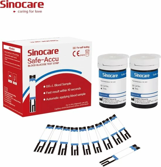 Sinocare - Sinocare Bloedglucosemeter, Safe-Accu Bloedglucosetestkit Met Bloedglucoseteststrips X 50 + Bloedsuikertestlancet X 50 + Diabetische Prikpen Zonder Code - Mg/dL 6 Sinocare - Sinocare Bloedglucosemeter, Safe-Accu Bloedglucosetestkit Met Bloedglucoseteststrips X 50 + Bloedsuikertestlancet X 50 + Diabetische Prikpen Zonder Code - Mg/dL - Afbeelding 4
