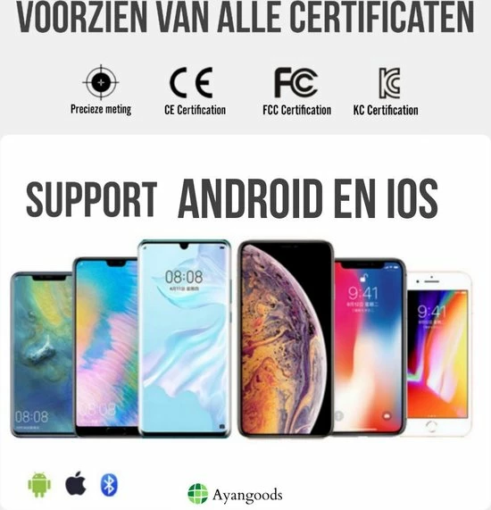 Ayangoods Slimme Weegschaal ? Personenweegschaal Beste Koop ? 12x Lichaamsanalyse O.a. Vetpercentage, BMI - Met App ? Digitale Weegschaal Personen ? Weegschaal Analoog ? Sport Weegschaal ? Fitness Weegschaal 8 Ayangoods Slimme Weegschaal ? Personenweegschaal Beste Koop ? 12x Lichaamsanalyse O.a. Vetpercentage, BMI - Met App ? Digitale Weegschaal Personen ? Weegschaal Analoog ? Sport Weegschaal ? Fitness Weegschaal - Afbeelding 6
