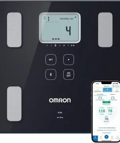 Yunmai Shop 26 OMRON VIVA Personenweegschaal - Slimme Weegschaal Met Lichaamsanalyse - Smart Scale - Met Mobiele App - Max. 150kg - Zwart
