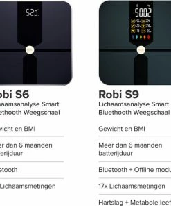 Robi Products Robi S9 Personenweegschaal Met Lichaamsanalyse - Zwart 21 Robi Products Robi S9 Personenweegschaal Met Lichaamsanalyse - Zwart -Yunmai Shop 550x575