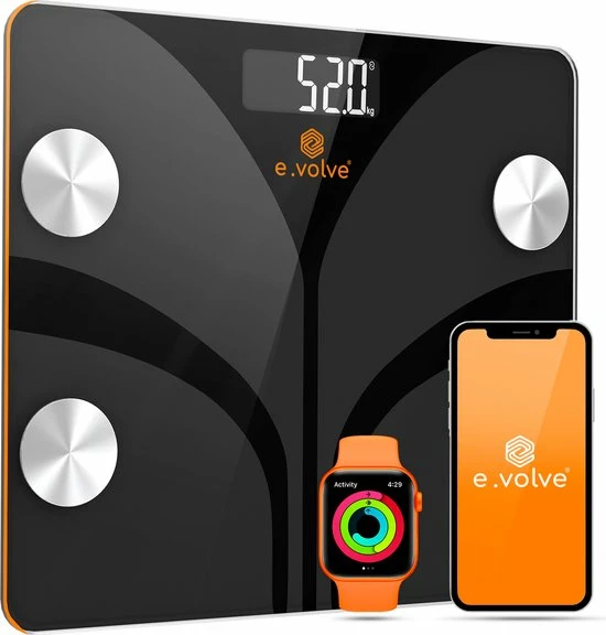 E.volve Slimme Weegschaal - 14x Lichaamsanalyse O.a. Vetpercentage - Digitale Personenweegschaal Met App 3 E.volve Slimme Weegschaal - 14x Lichaamsanalyse O.a. Vetpercentage - Digitale Personenweegschaal Met App