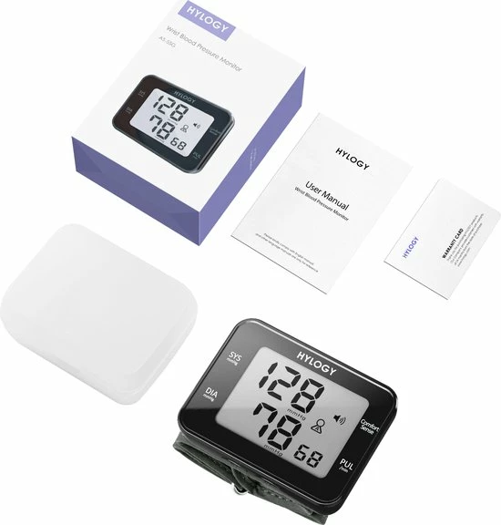 HYLOGY Pols Bloeddrukmeter Hartstichting - Digitaal LCD-scherm - Wrist Blood Pressure Monitor Easy - Manchet 13.5-21 Cm - Spraakuitzending - Zwart 7 HYLOGY Pols Bloeddrukmeter Hartstichting - Digitaal LCD-scherm - Wrist Blood Pressure Monitor Easy - Manchet 13.5-21 Cm - Spraakuitzending - Zwart - Afbeelding 5