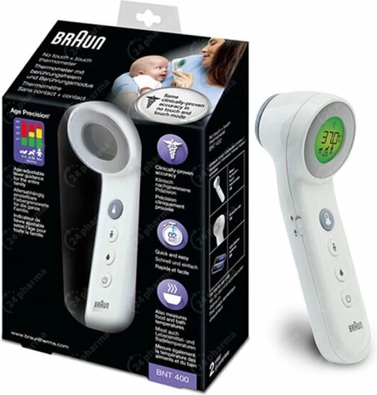 Braun Digitale Thermometer + Handige Opbergetui - Voorhoofdthermometer - Age Precision Technologie - Contactloze Meting - Geschikt Voor Baby's, Kinderen & Volwassenen - Koortsindicator Met Leeftijdsinstelling - Met Stiltemodus - BNT400- Wit 12 Braun Digitale Thermometer + Handige Opbergetui - Voorhoofdthermometer - Age Precision Technologie - Contactloze Meting - Geschikt Voor Baby's, Kinderen & Volwassenen - Koortsindicator Met Leeftijdsinstelling - Met Stiltemodus - BNT400- Wit - Afbeelding 10