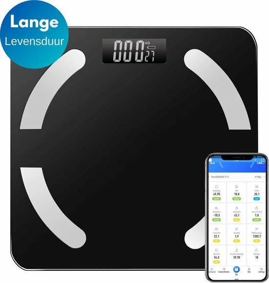 HealthyTech Weegschaal Personenweegschaal - Digitale Weegschaal Met Lichaamsanalyse - 12 Analyses 11 HealthyTech Weegschaal Personenweegschaal - Digitale Weegschaal Met Lichaamsanalyse - 12 Analyses - Afbeelding 9