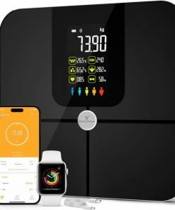 Sacoma Slimme Weegschaal – Smart Digitale Personenweegschaal - Met 17x Lichaamsanalyse – Vetpercentagemeter - Black Friday 2022