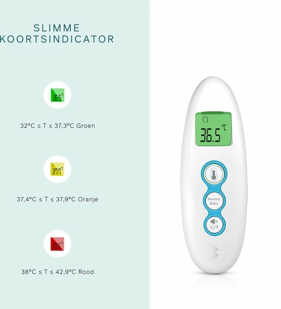 Bintoi® X100 - Digitale Oorthermometer - Infrarood Thermometer Voorhoofd - Temperatuurmeter - Koortsthermometer Voor Volwassenen En Baby's - Digitale Thermometer Lichaam - Instant Meting In 1 Seconde - Incl. Batterijen 6 Bintoi® X100 - Digitale Oorthermometer - Infrarood Thermometer Voorhoofd - Temperatuurmeter - Koortsthermometer Voor Volwassenen En Baby's - Digitale Thermometer Lichaam - Instant Meting In 1 Seconde - Incl. Batterijen - Afbeelding 4