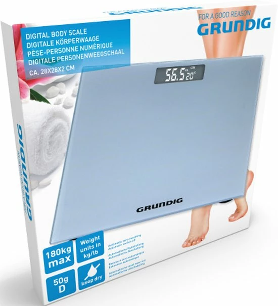 Grundig Weegschaal - Digitale Personenweegschaal - Van 2 Kg Tot 180 Kg - Grijs 5 Grundig Weegschaal - Digitale Personenweegschaal - Van 2 Kg Tot 180 Kg - Grijs - Afbeelding 3