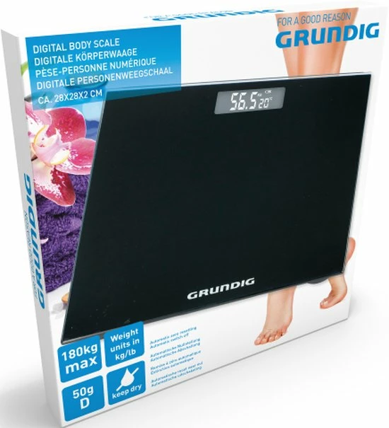 Grundig Weegschaal - Digitale Personenweegschaal - 50 Gram Nauwkeurig - 2 Tot 180 Kilo - Zwart 9 Grundig Weegschaal - Digitale Personenweegschaal - 50 Gram Nauwkeurig - 2 Tot 180 Kilo - Zwart - Afbeelding 7
