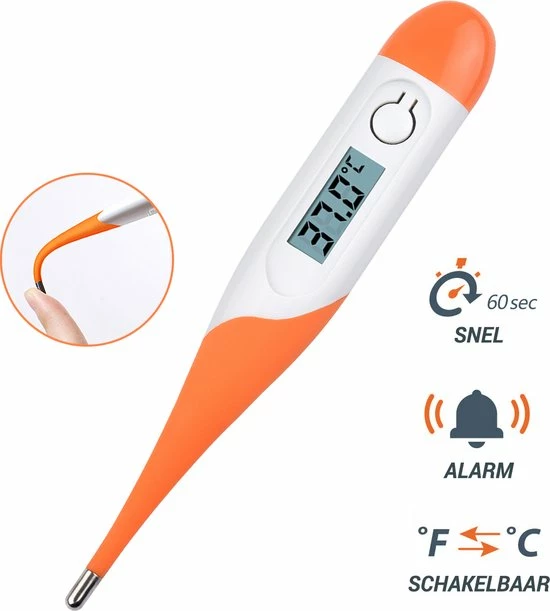Premium Commerce Thermometer Lichaam - Koortsthermometer Voor Volwassenen - Oranje - Incl. Opbergcase En Handleiding! 3 Premium Commerce Thermometer Lichaam - Koortsthermometer Voor Volwassenen - Oranje - Incl. Opbergcase En Handleiding!
