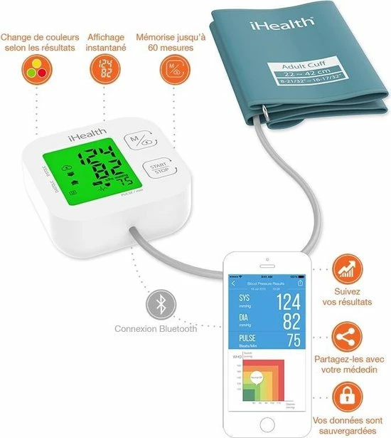 IHealth Track - Bovenarm Bloeddrukmeter 7 IHealth Track - Bovenarm Bloeddrukmeter - Afbeelding 5