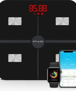 FITAGE? WiFi Personenweegschaal - Weegschaal Met 17x Lichaamsanalyse - Vetpercentagemeter - FITAGE App