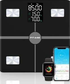 FITAGE® LCD Personenweegschaal - Weegschaal Met 17x Lichaamsanalyse - Vetpercentagemeter - FITAGE App -Yunmai Shop 550x617