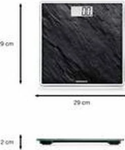 Soehnle Personenweegschaal Digitaal Style Sense Compact 300 - Leisteenlook - Tot 180 Kg - Incl. Batterijen -Yunmai Shop 550x618