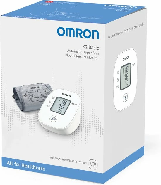 OMRON X2 Basic Bloeddrukmeter Bovenarm - Blood Pressure Monitor - Klinisch Gevalideerd - 22 Tot 32 Cm Manchet 10 OMRON X2 Basic Bloeddrukmeter Bovenarm - Blood Pressure Monitor - Klinisch Gevalideerd - 22 Tot 32 Cm Manchet - Afbeelding 8