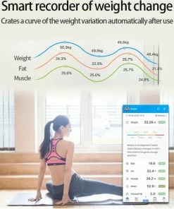Merkloos Digitale Smart Weegschaal - Personenweegschaal - Met Lichaamsanalyse - USB Oplaadbaar - Met App - Wit 17 Merkloos Digitale Smart Weegschaal - Personenweegschaal - Met Lichaamsanalyse - USB Oplaadbaar - Met App - Wit -Yunmai Shop 550x631 2