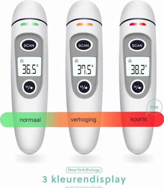 New York Biology - Infrarood Oor En Voorhoofdthermometer Lichaam Voor Baby- Kinderen & Volwassenen-digitale Koortsthermometer-incl. Batterijen +NL Handleiding 10 New York Biology - Infrarood Oor En Voorhoofdthermometer Lichaam Voor Baby- Kinderen & Volwassenen-digitale Koortsthermometer-incl. Batterijen +NL Handleiding - Afbeelding 8