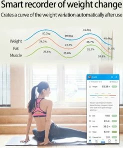 Merkloos Digitale Smart Weegschaal - Personenweegschaal - Met Lichaamsanalyse - USB Oplaadbaar - Met App - Zwart 22 Merkloos Digitale Smart Weegschaal - Personenweegschaal - Met Lichaamsanalyse - USB Oplaadbaar - Met App - Zwart -Yunmai Shop 550x632 1