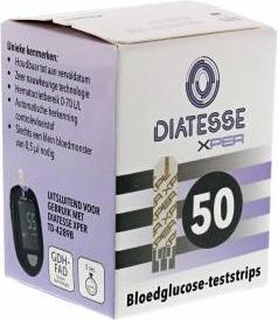 Diatesse Xper Teststrips 50st 4 Diatesse Xper Teststrips 50st - Afbeelding 2