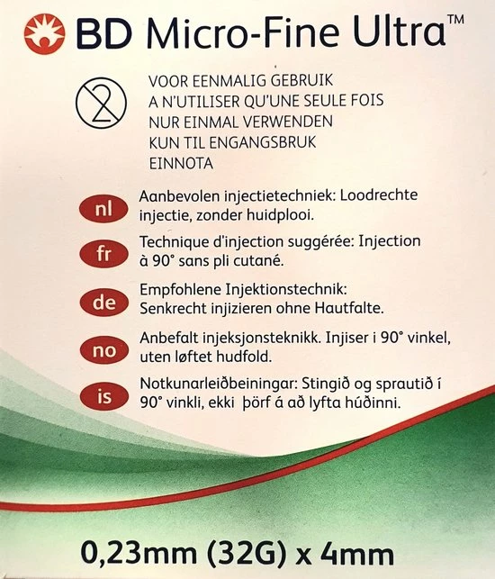 Becton Dickinson BD Microfine+ 4 Mm Thinwall Pennaalden 100 Stuks 8 Becton Dickinson BD Microfine+ 4 Mm Thinwall Pennaalden 100 Stuks - Afbeelding 6