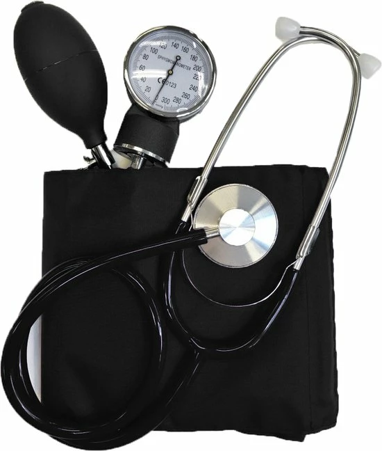 Merkloos Handmatige Bloeddrukmeter Met Stethoscoop Voor Verpleegkundige - Zwart - Nurse 3 Merkloos Handmatige Bloeddrukmeter Met Stethoscoop Voor Verpleegkundige - Zwart - Nurse