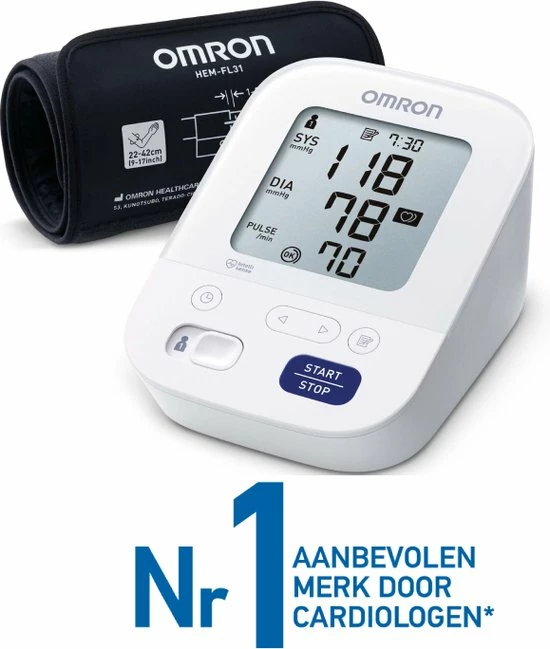 OMRON X3 Comfort Bloeddrukmeter Bovenarm - Blood Pressure Monitor - Klinisch Gevalideerd - 22 Tot 42 Cm Manchet 3 OMRON X3 Comfort Bloeddrukmeter Bovenarm - Blood Pressure Monitor - Klinisch Gevalideerd - 22 Tot 42 Cm Manchet