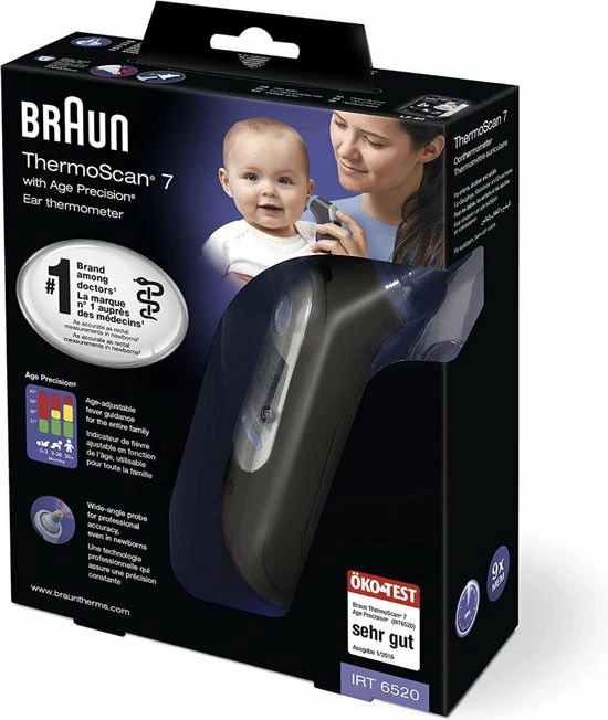 Braun IRT 6520B ThermoScan 7 MNLA - Lichaamsthermometer - Zwart 5 Braun IRT 6520B ThermoScan 7 MNLA - Lichaamsthermometer - Zwart - Afbeelding 3