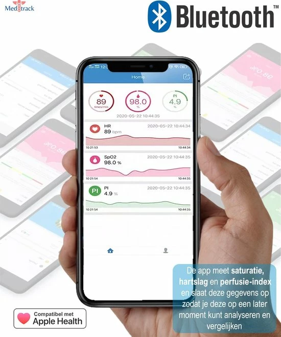 Meditrack Professionele Saturatiemeter Met APP En Hartslagmeter - Incl. Batterijen - Best Getest - Pulse Oximeter ? Zuurstofmeter Vinger 12 Meditrack Professionele Saturatiemeter Met APP En Hartslagmeter - Incl. Batterijen - Best Getest - Pulse Oximeter ? Zuurstofmeter Vinger - Afbeelding 10