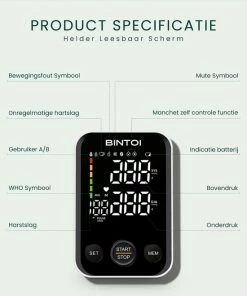 Bintoi? BX300 - Bloeddrukmeter Bovenarm - Hartslagmeter - Incl. Opbergtas En Batterijen - 2 Gebruikers 16 Bintoi? BX300 - Bloeddrukmeter Bovenarm - Hartslagmeter - Incl. Opbergtas En Batterijen - 2 Gebruikers -Yunmai Shop 550x660 4