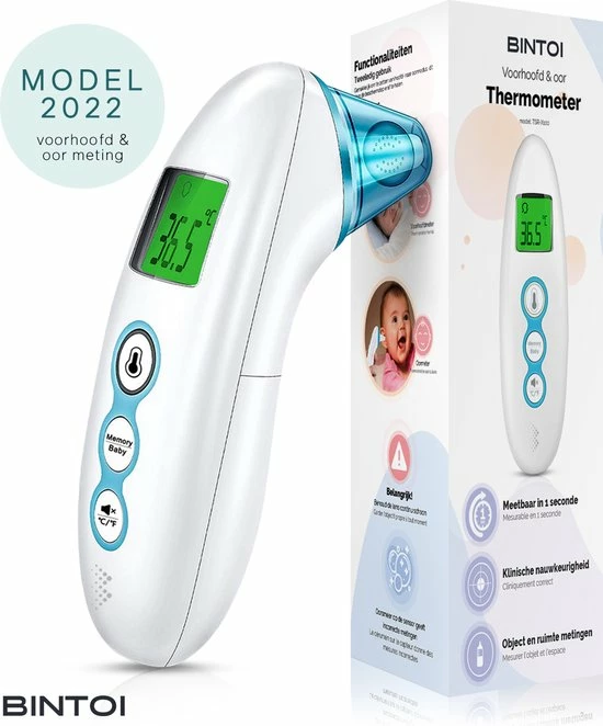 Bintoi® X100 - Digitale Oorthermometer - Infrarood Thermometer Voorhoofd - Temperatuurmeter - Koortsthermometer Voor Volwassenen En Baby's - Digitale Thermometer Lichaam - Instant Meting In 1 Seconde - Incl. Batterijen 3 Bintoi® X100 - Digitale Oorthermometer - Infrarood Thermometer Voorhoofd - Temperatuurmeter - Koortsthermometer Voor Volwassenen En Baby's - Digitale Thermometer Lichaam - Instant Meting In 1 Seconde - Incl. Batterijen