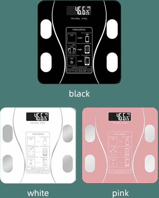 Merkloos Digitale Smart Weegschaal - Personenweegschaal - Met Lichaamsanalyse - USB Oplaadbaar - Met App - Wit 7 Merkloos Digitale Smart Weegschaal - Personenweegschaal - Met Lichaamsanalyse - USB Oplaadbaar - Met App - Wit - Afbeelding 5