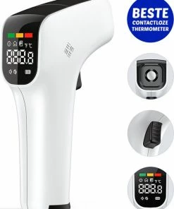 Salvaro? Professionele Infrarood Thermometer Pistool Gun - Vernieuwde Uitvoering Met Verbeterde Sensor -Voorhoofd Thermometer - Kinderen En Volwassenen - Met Nederlandse Handleiding