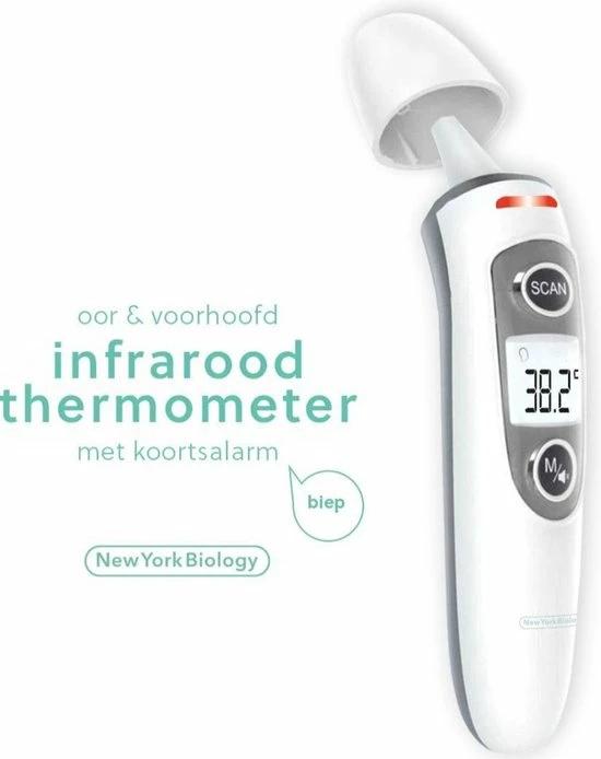 New York Biology - Infrarood Oor En Voorhoofdthermometer Lichaam Voor Baby- Kinderen & Volwassenen-digitale Koortsthermometer-incl. Batterijen +NL Handleiding 5 New York Biology - Infrarood Oor En Voorhoofdthermometer Lichaam Voor Baby- Kinderen & Volwassenen-digitale Koortsthermometer-incl. Batterijen +NL Handleiding - Afbeelding 3